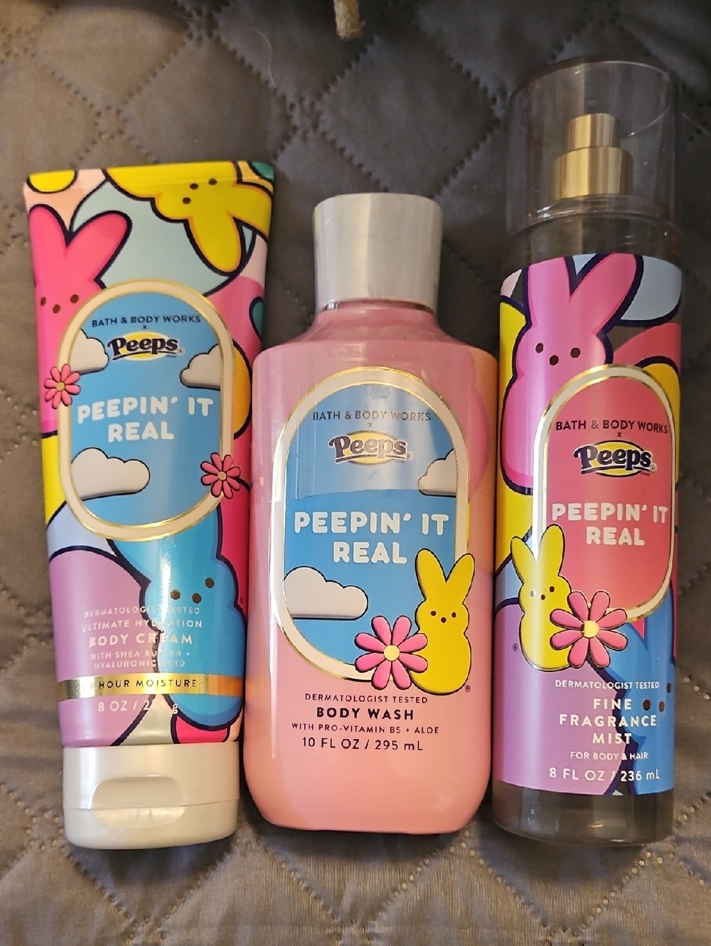 Bath & Body Works Peepin' It Real Pink & Yellow Body Wash Trio